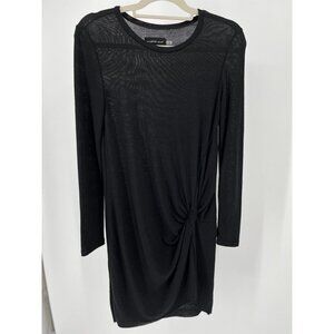 Mustard Seed Long Sleeve Knot Waist Black Dress Size Size Small